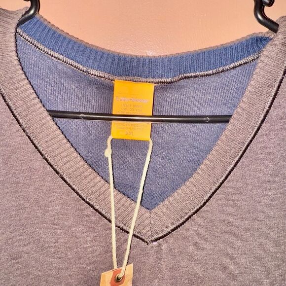 Tailor Vintage Men's Cotton V-Neck Sweater Brown NWT XXL - Picture 2 of 10